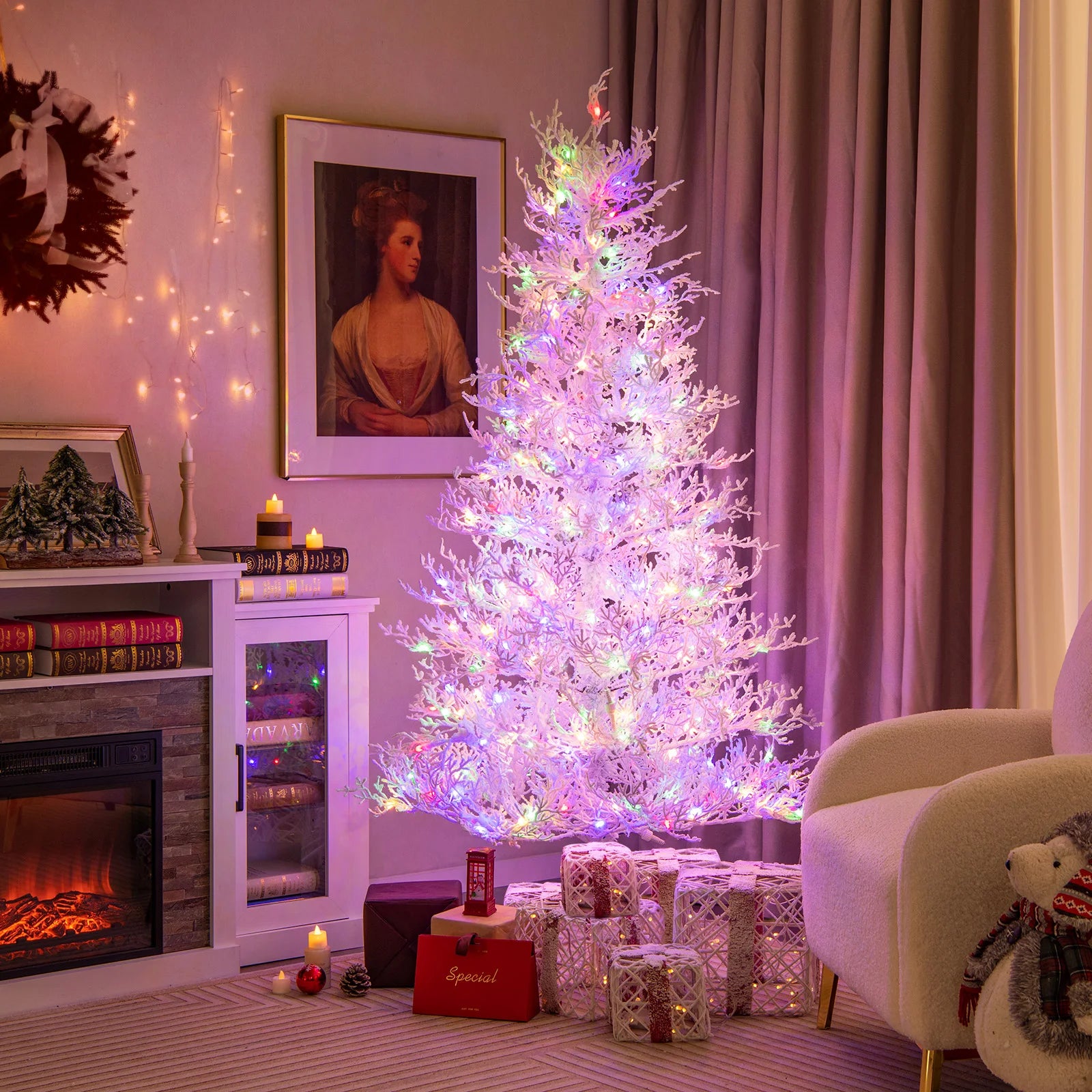 6-Foot Pre-Lit Artificial Christmas Tree