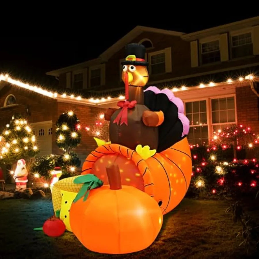7 Foot Outdoor Thanksgiving Turkey Inflatable Decoration