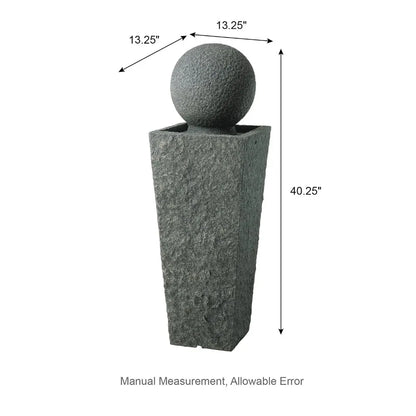 Modern Sphere Outdoor Water Fountain with LED Light