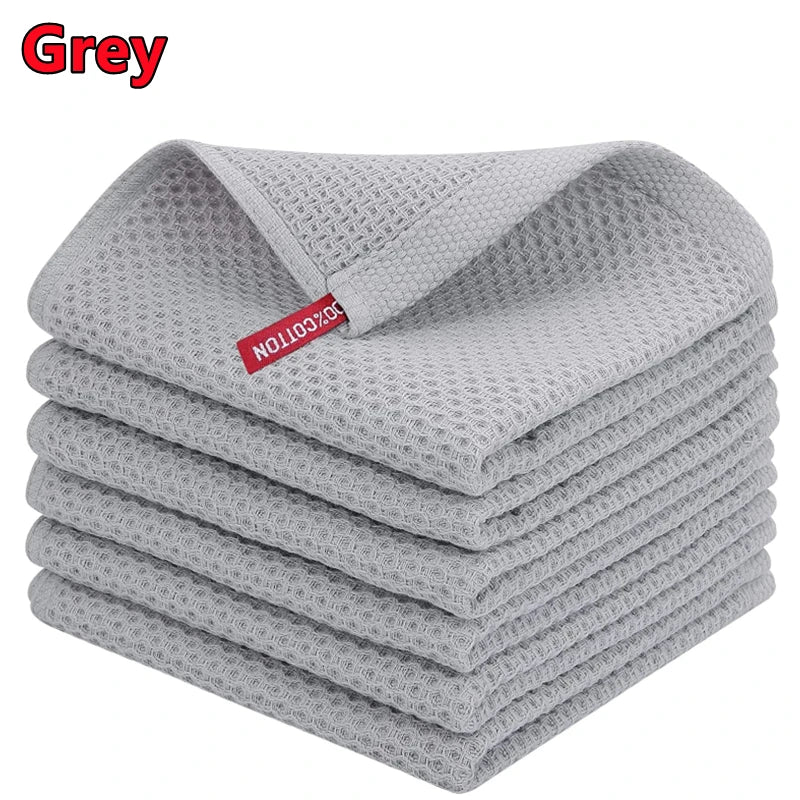 100% Ultra Soft Waffle Weave Cotton Kitchen Towels
