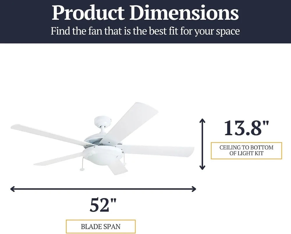 52 Inch Modern LED Ceiling Fan with Light