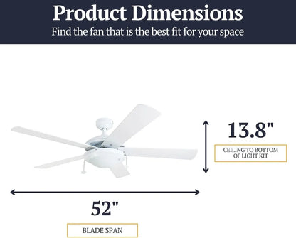 52 Inch Modern LED Ceiling Fan with Light
