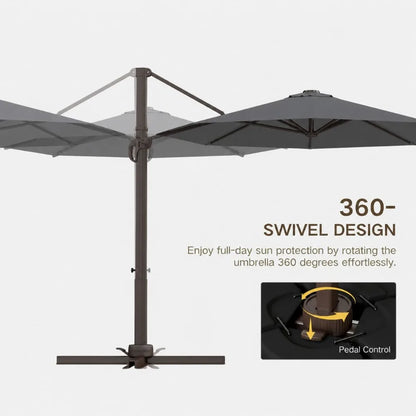 11 Foot Cantilever Offset Patio Umbrella with Base Included
