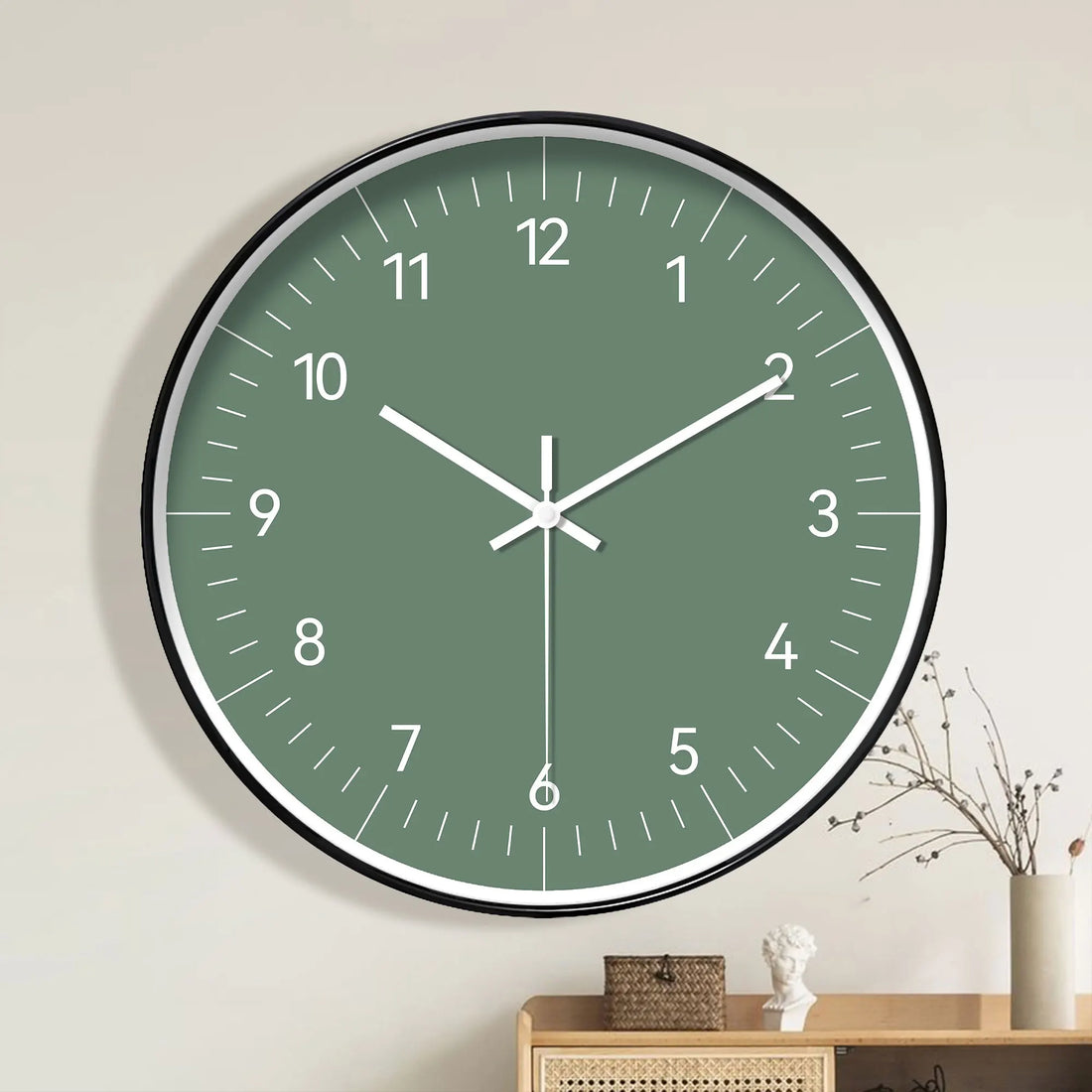 Modern Minimalist Green Wall Clock