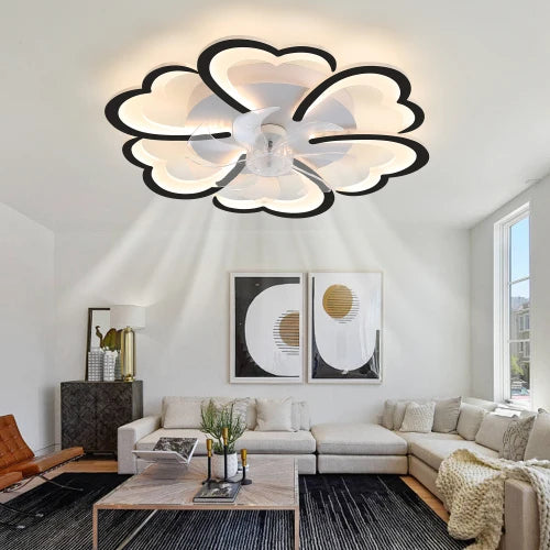 26.7 Inch Remote Control Black Ceiling Fan with Lights