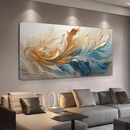 Modern Abstract Gold Feather Interior Wall Art Decoration