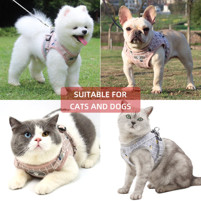 Reflective Breathable Dog or Cat Harness with Leash