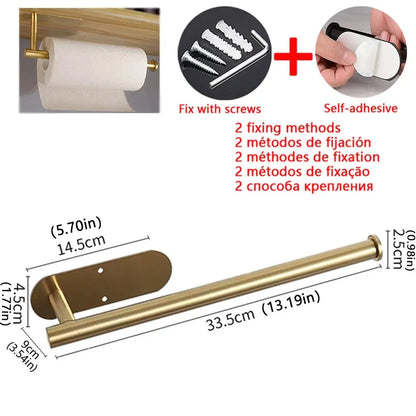 Adhesive Stainless Steel Paper Towel Holder