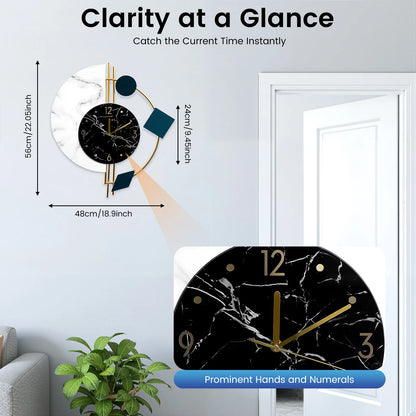 22 Inch Nordic Style Luxury Marble Wall Clock