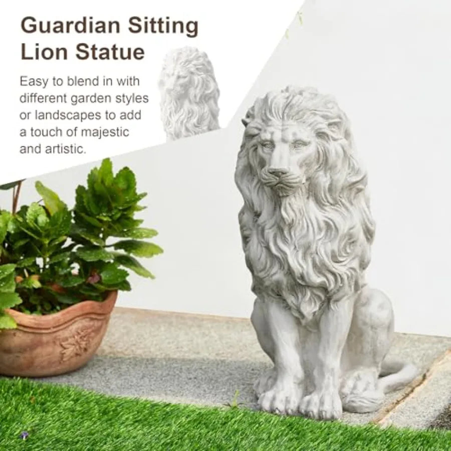 Sitting Lion Outdoor Garden Statue