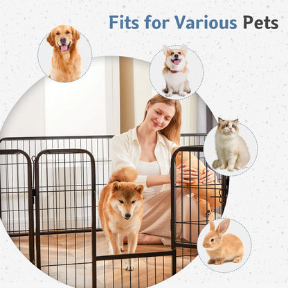 JHK 16 Panel Foldable Metal Dog Playpen