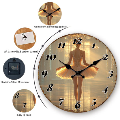 Ballerina in Tutu Dress Wall Clock