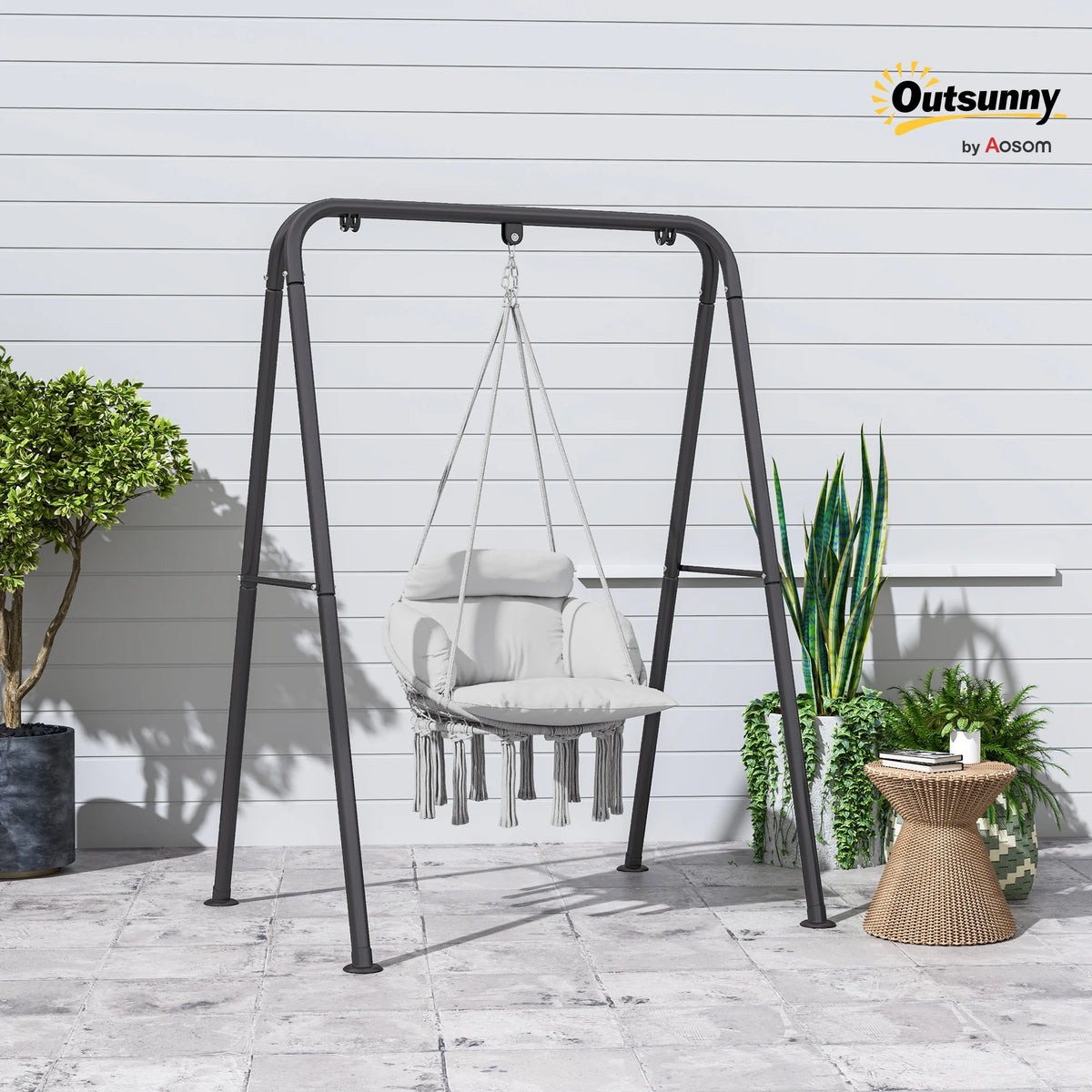 Hanging Macrame Hammock Chair with Cushion