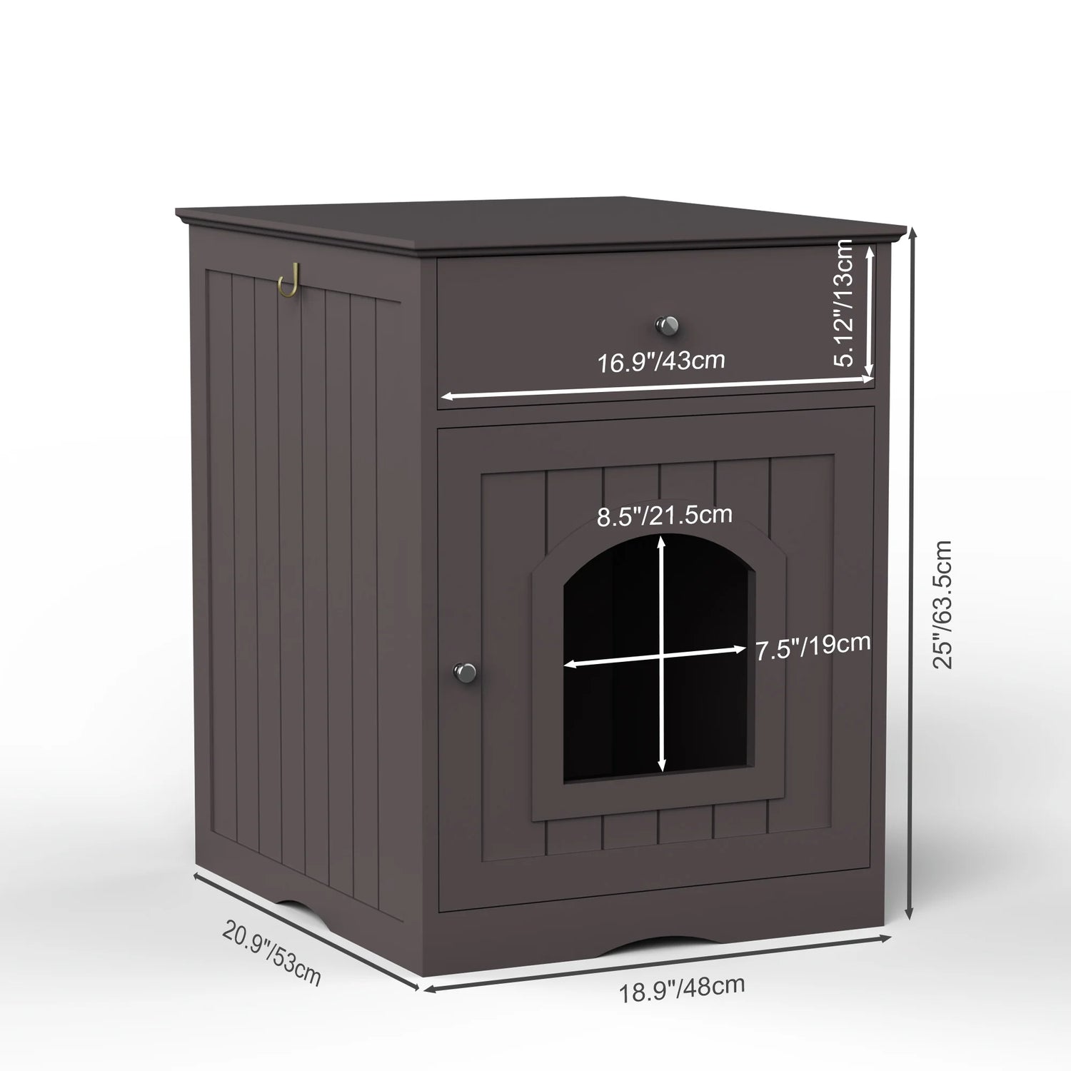 Wooden Cat House Cat with Litter Box