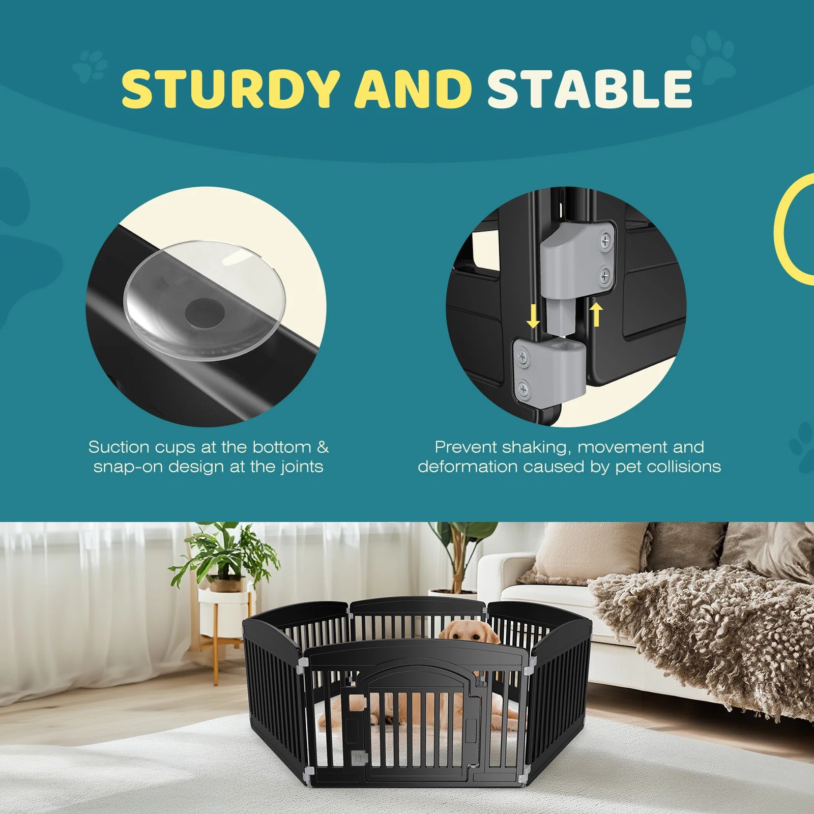 JHK 4- or 6-Panel Foldable Plastic Dog Playpen