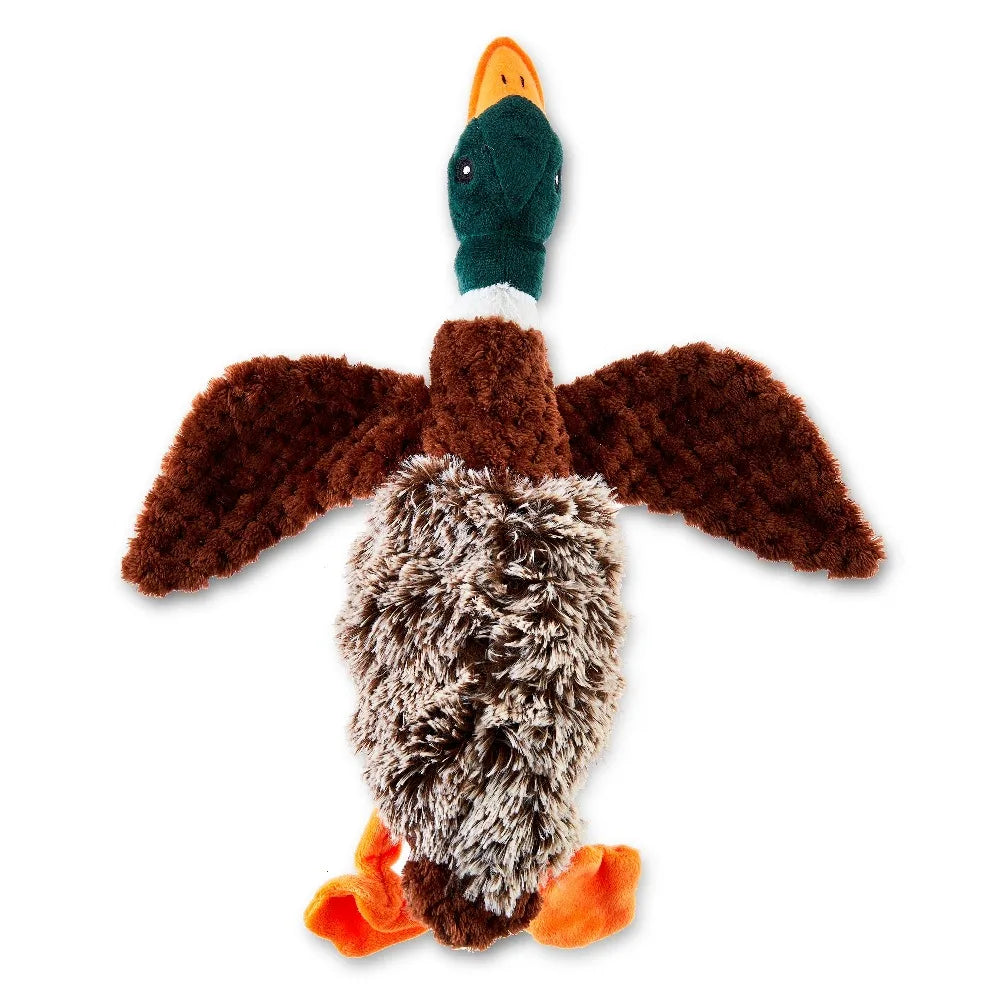 Colorful Duck Plush Dog Toy with Fun Honking Squeaker