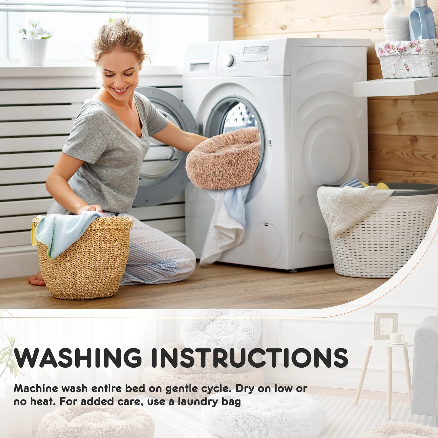 JHK Washable Calming Pet Bed