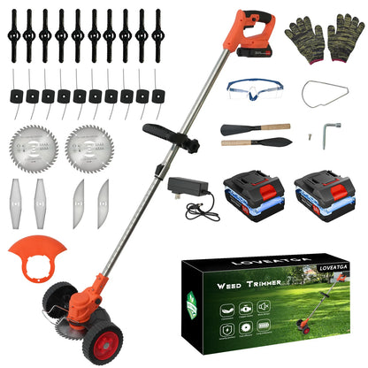 21V Cordless 3-in-1 Lightweight Electric Grass Trimmer