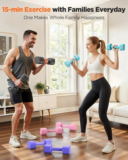 Set of Two 5-in-1 Adjustable Dumbbell Set