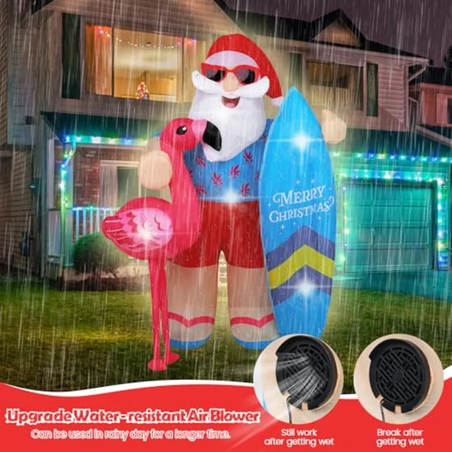 6.5 Foot Tropical Christmas Santa Claus Inflatable Decoration