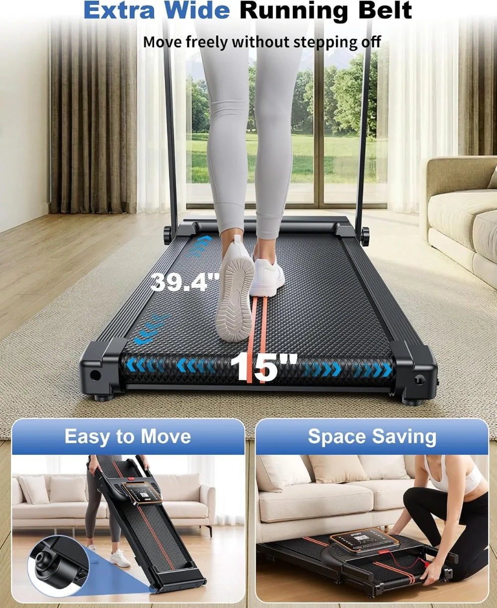 Compact, Foldable Treadmill That Fits Under Standing Desks