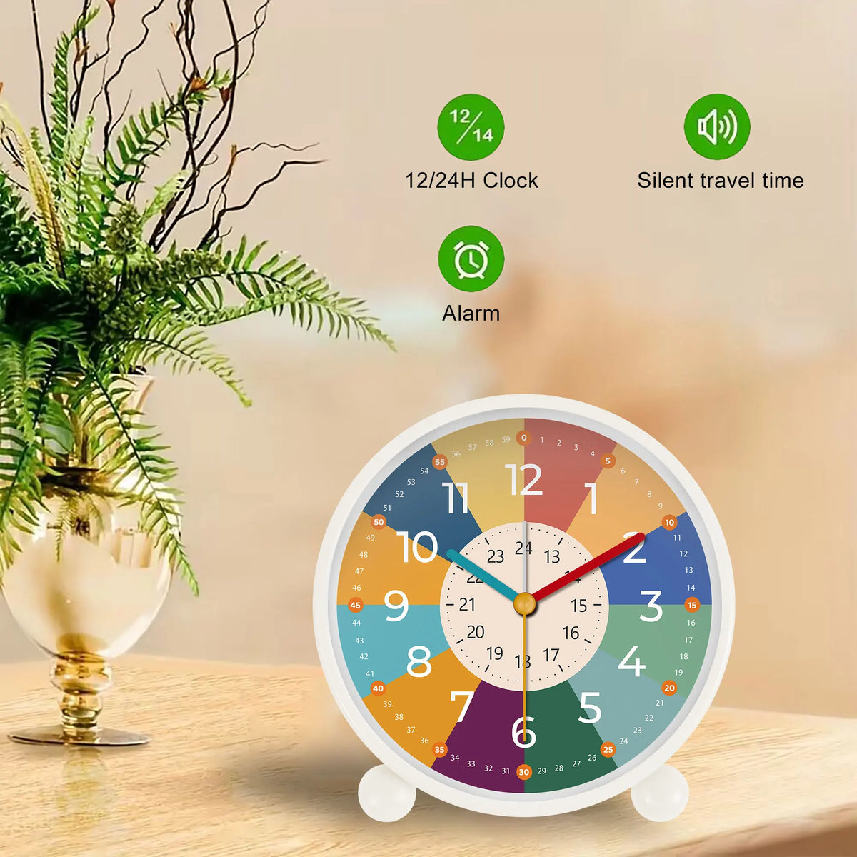 Rainbow Alarm Clock Perfect for Beginner Time Tellers
