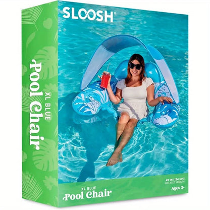 JOYFY XL Inflatable Lounge Chair with Canopy and Cup Holders