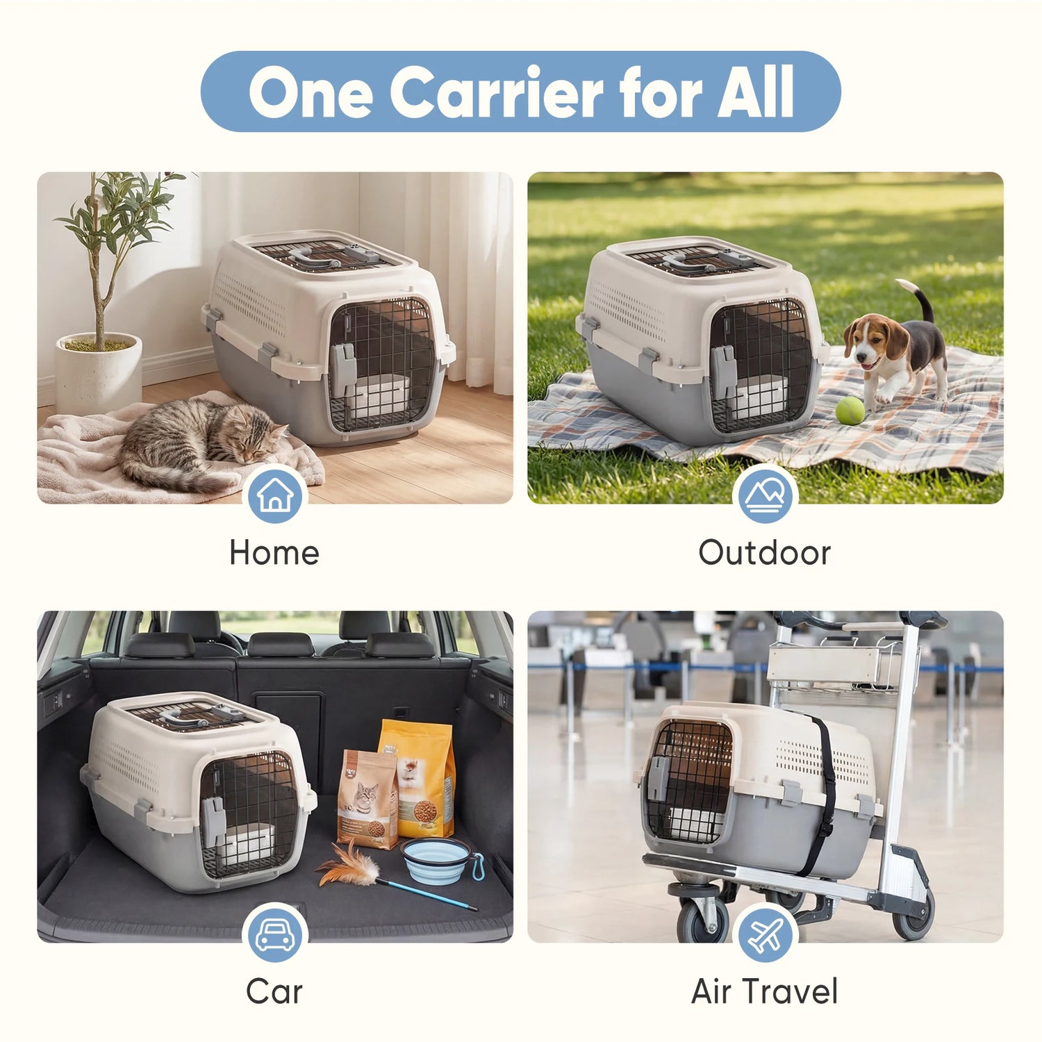 JHK 23 Inch Pet Carrier for Small Pets