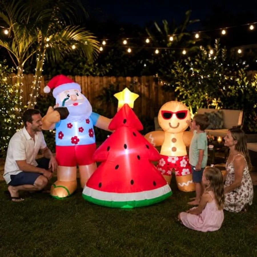5.7 Foot Outdoor Christmas in July Santa Inflatable Decoration