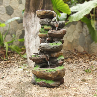 10-Tier Cascading Outdoor Rock Waterfall