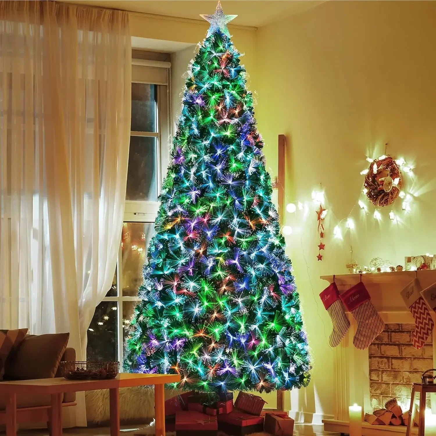 6-8-9- and 10 Foot Pre-Lit Fiber Optic Christmas Tree