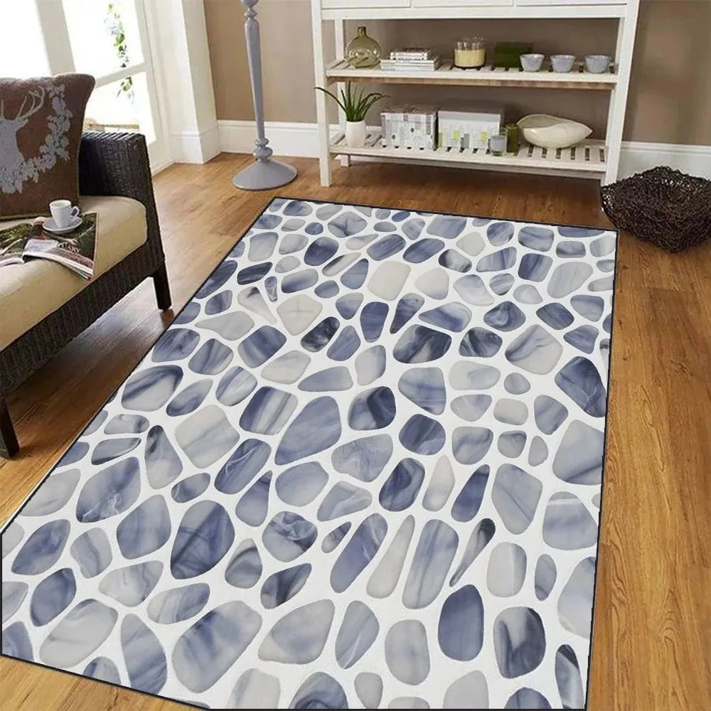 VIKAMA Stone-Patterned Outdoor Anti-Slip Area Rug
