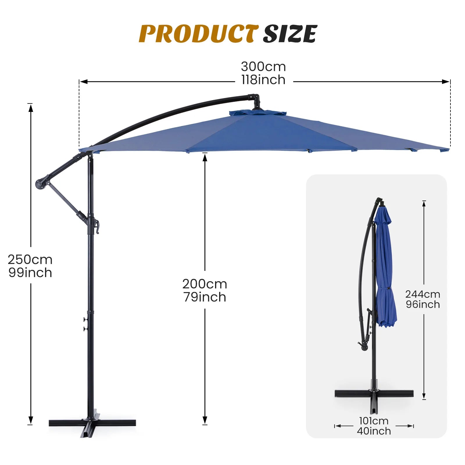 JHK 10 FT Outdoor Patio Umbrella