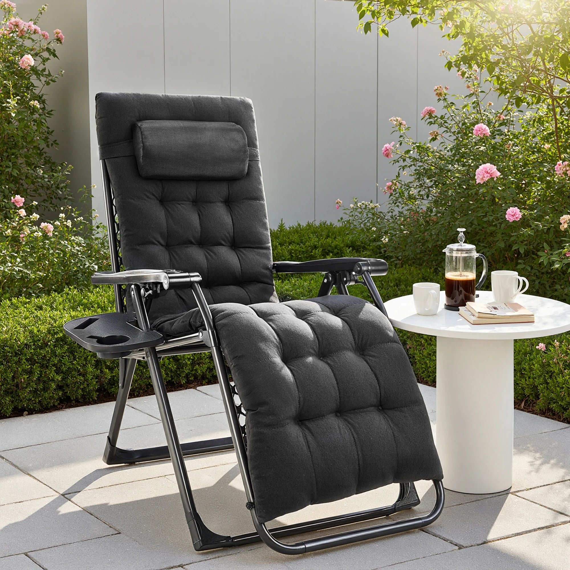 JHK Zero Gravity Portable Recliner Lounge Chairs with Cup Holder
