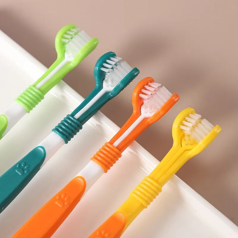 3-Sided Plastic Pet Toothbrush