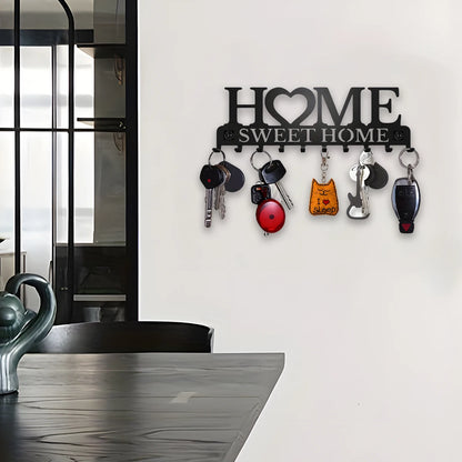 Black Metal Wall Mounted Key Holder