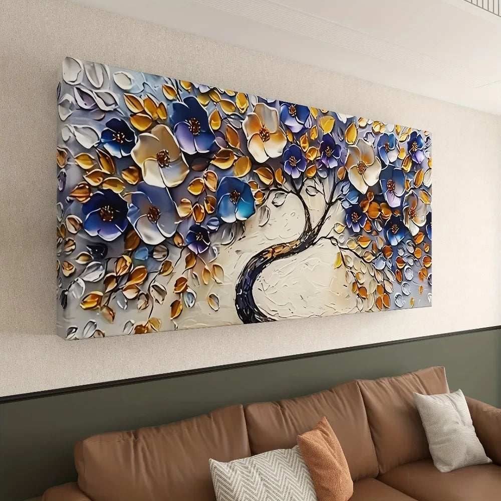 Large Boho Style Floral Tree Interior Wall Art Decoration