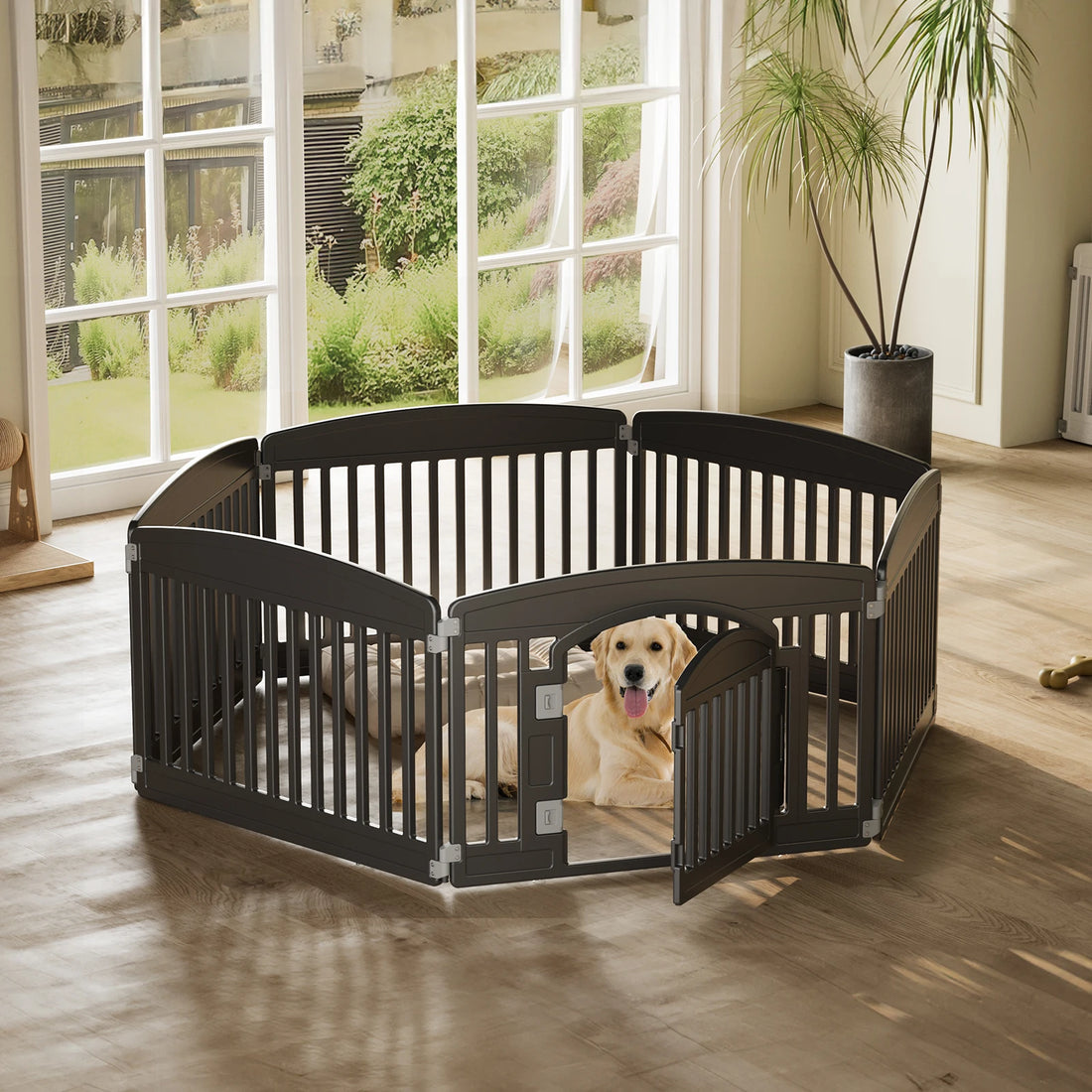 JHK 4- or 6-Panel Foldable Plastic Dog Playpen