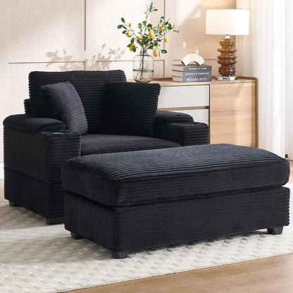 42.12" Oversized Indoor Chaise Lounge Chair with Ottoman