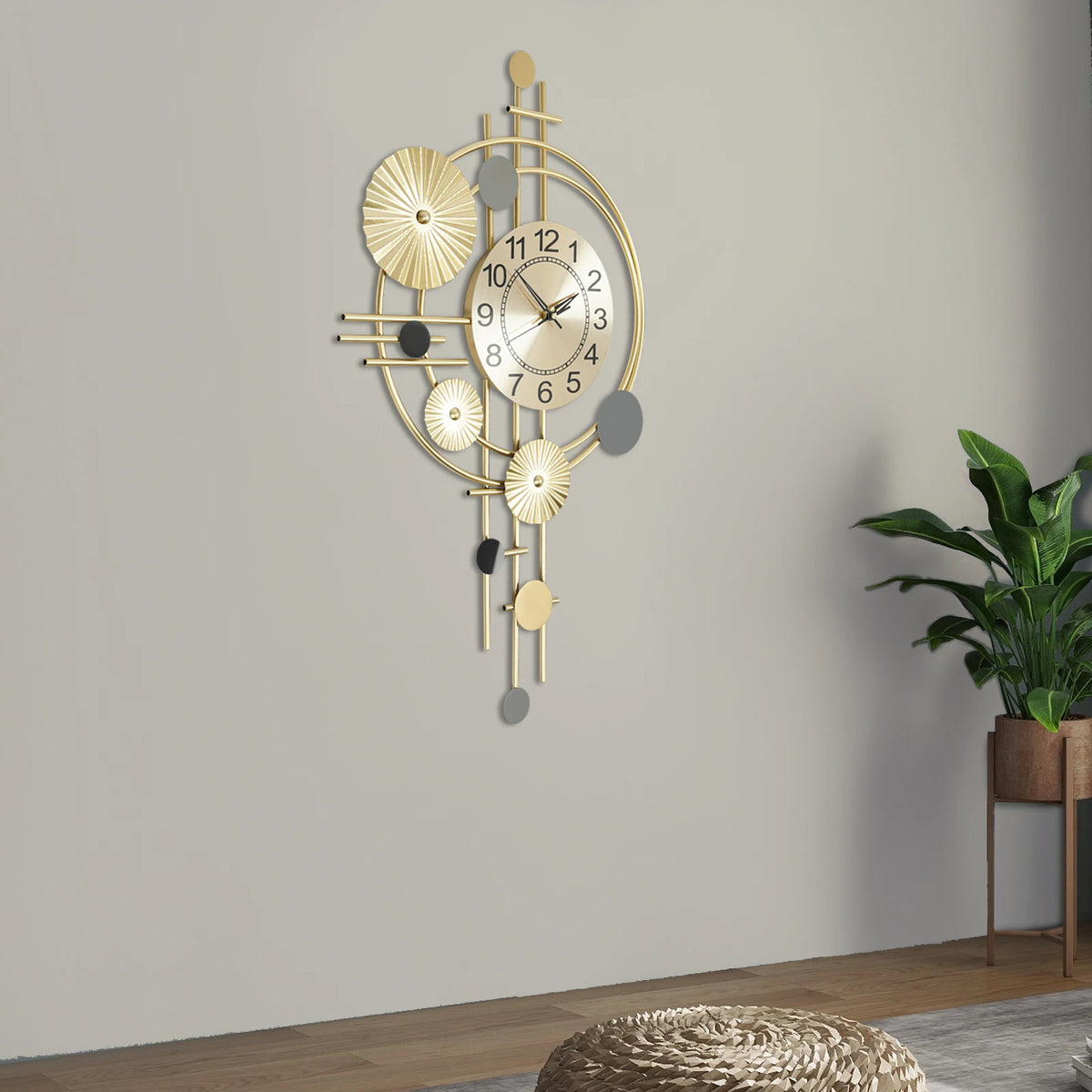 Gold Decorative Silent Wall Clock