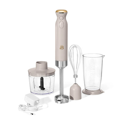 Cordless Immersion Blender with Chopper, Whisk &amp; Measuring Cup