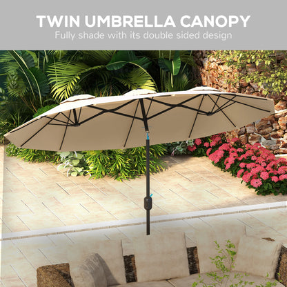 9.7 Foot Double-Sided Patio Umbrella with 3 Air Vents