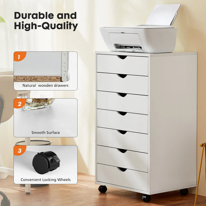 7-Drawer Wooden Storage Cabinet