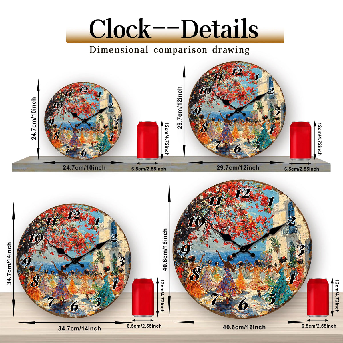 Round Vibrant Dancers Wall Clock