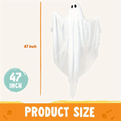 47" Halloween Hanging Light up Ghost with Spooky White LED Light