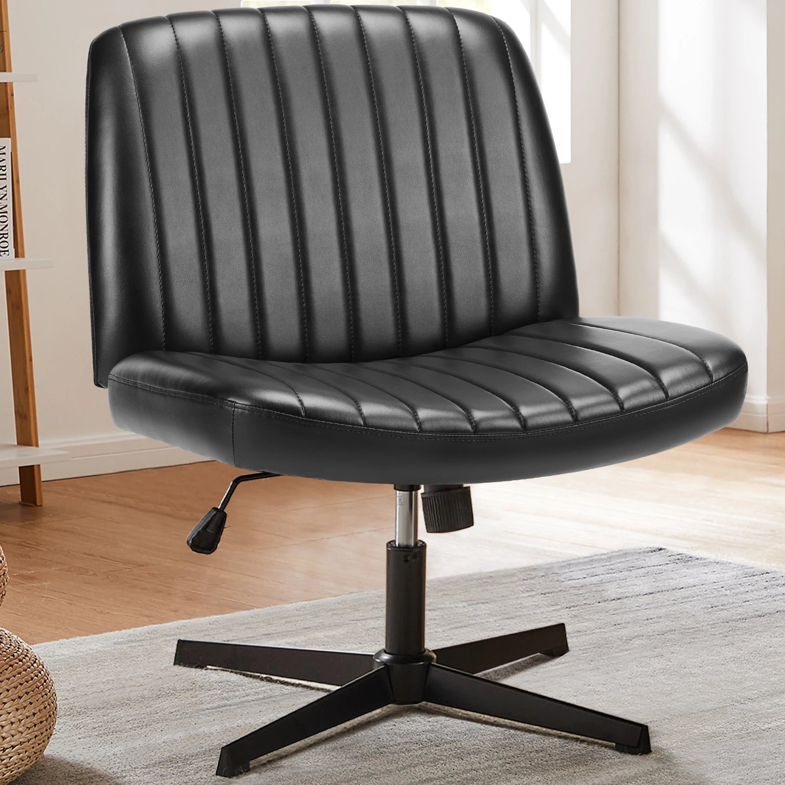 JHK Armless Office Chair in Cloth, Leather or Velvet