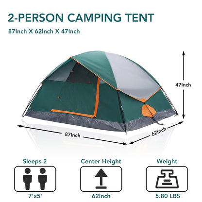 JHK 2 Person Weatherproof Outdoor Camping Tent