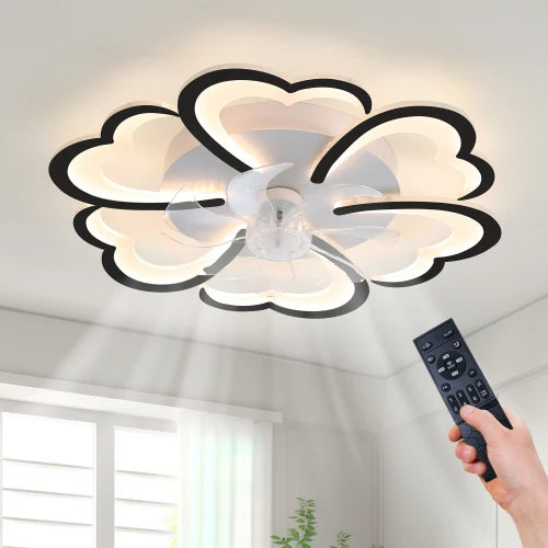 26.7 Inch Remote Control Black Ceiling Fan with Lights