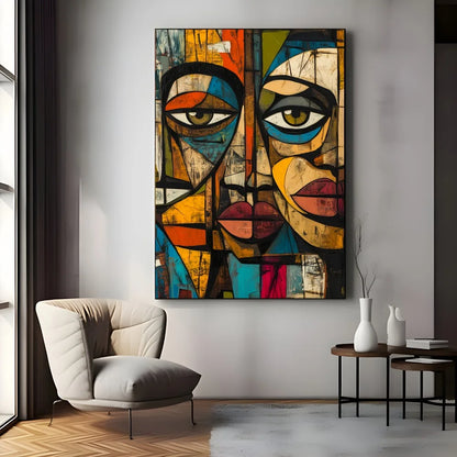 Frameless Modern African Abstract Canvas Wall Art
