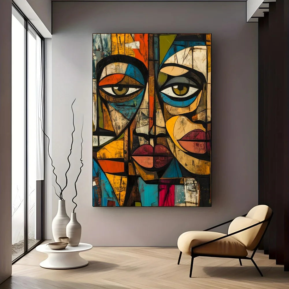 Frameless Modern African Abstract Canvas Wall Art